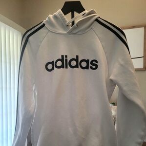 Adidas Men's White Hoodie Sweater
